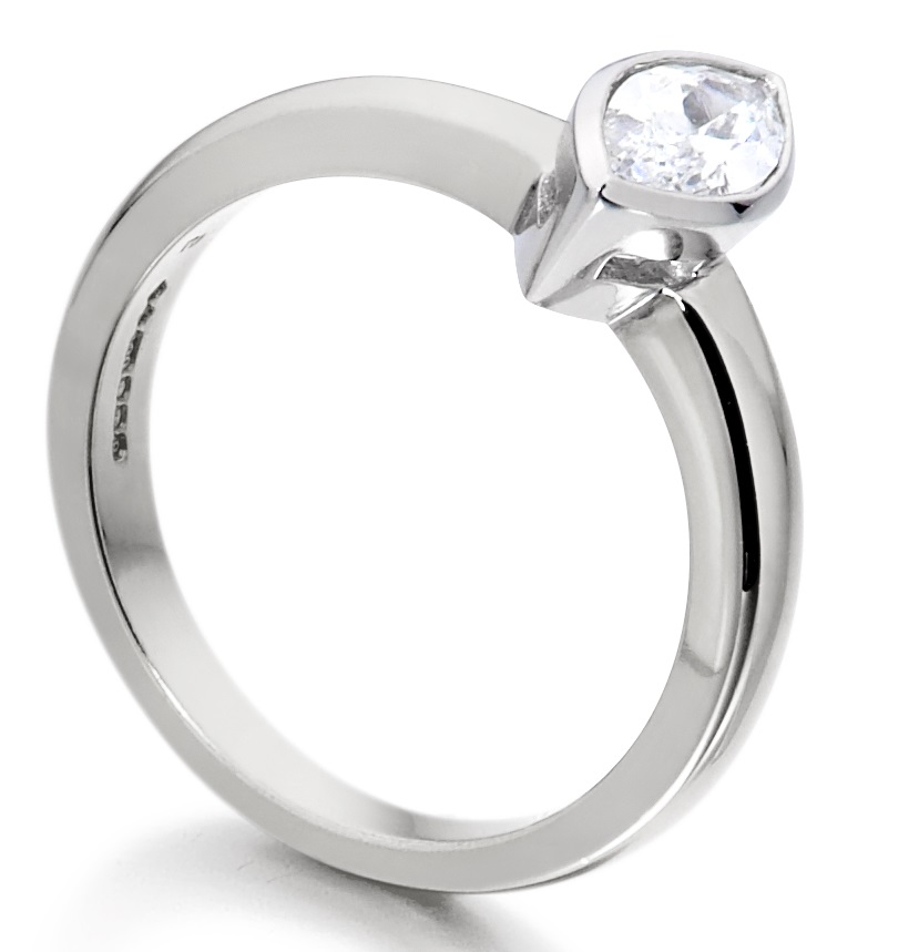 Marquise Cut Rub Over White Gold Engagement Ring ICD2554 Image 2